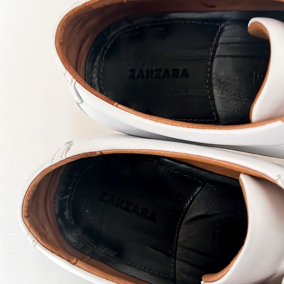 Zanzara Drum White Soft Lace Up Leather Sneakers Men’s Sz 10.5 - Picture 13 of 16